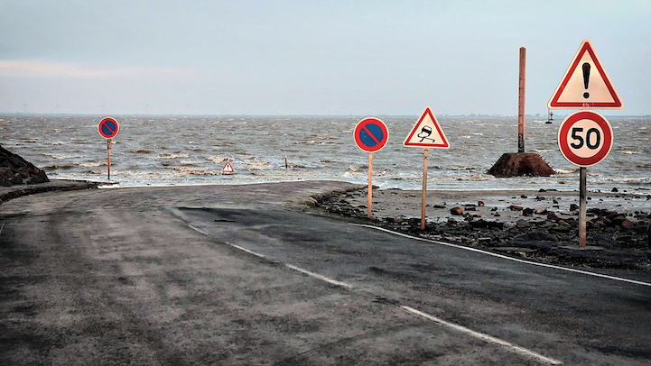 Passage du Gois Carretera en Francia Inundada