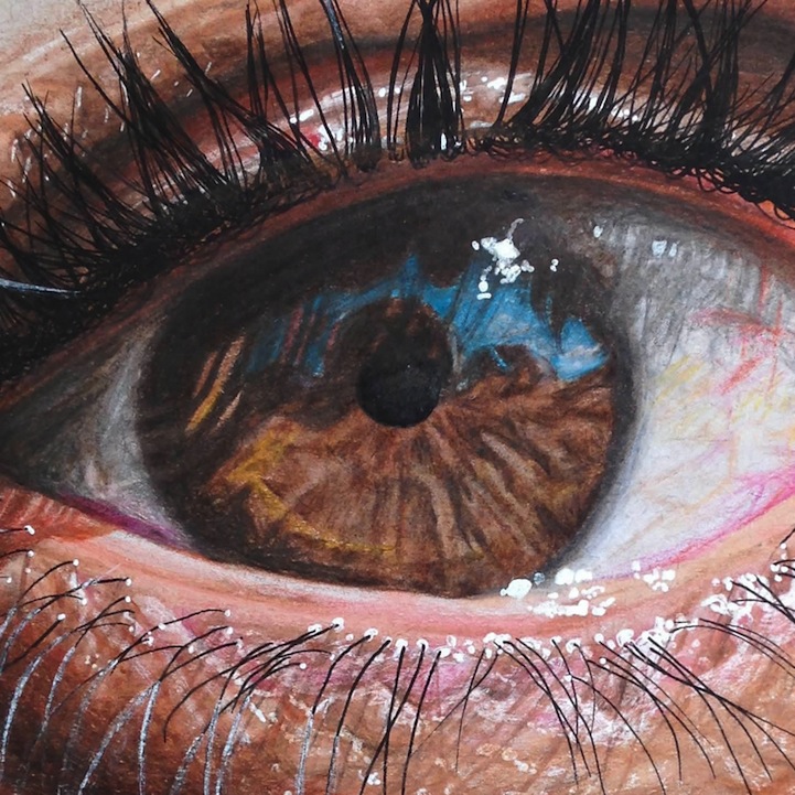 realistic eye drawing in color