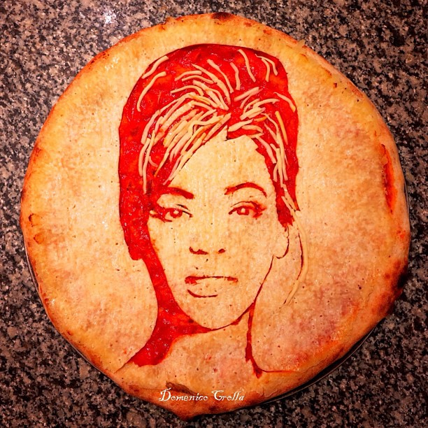 Beyoncé pizza portrait
