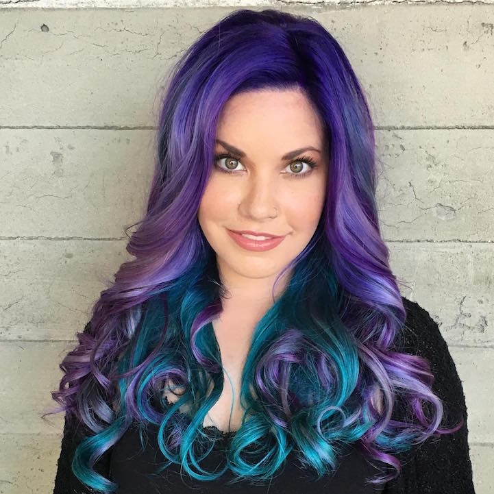 purple hair mermaid hair