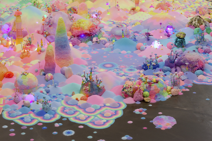 Technicolor Floor Installations Made with Vibrant Candy and Toys