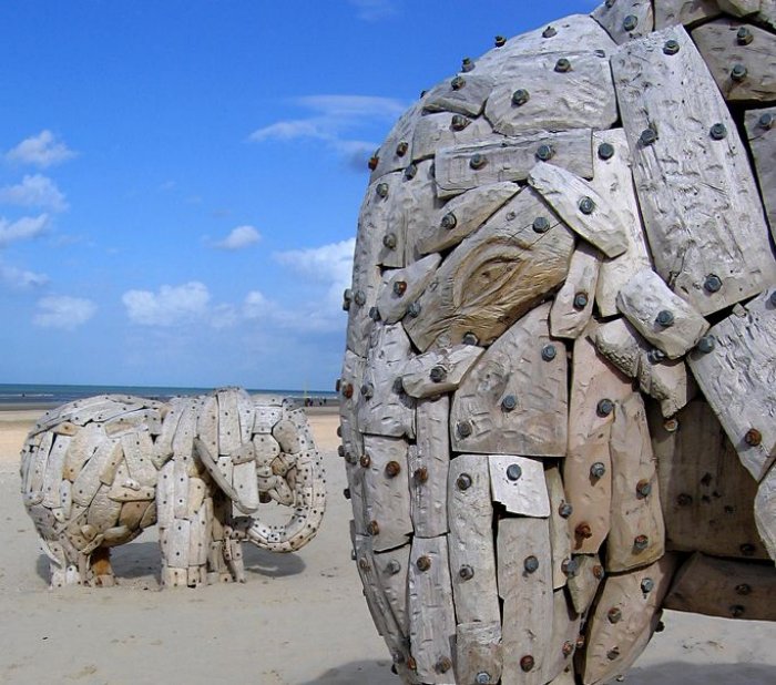 Majestic Driftwood Elephant Sculptures