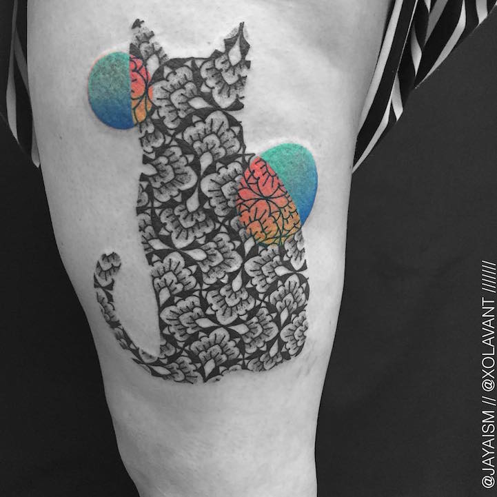 Blackwork Tattoos Elevated By Colorful Crossovers And Ornate Geometry