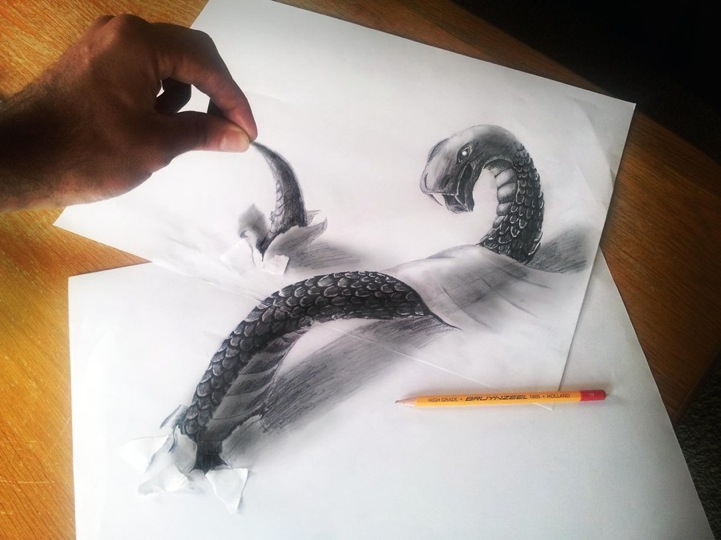 3D Airbrush Drawings Create Mind-Blowing Optical Illusions