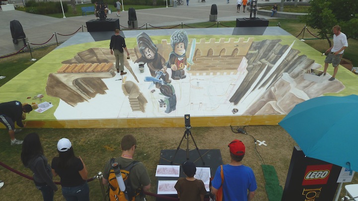 LEGO Lord of the Rings Optical Illusion Street Painting