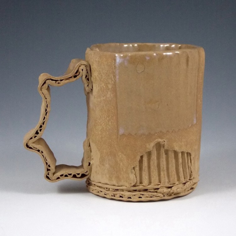 Reshaped Corrugated Boxes Into Ceramic Mug