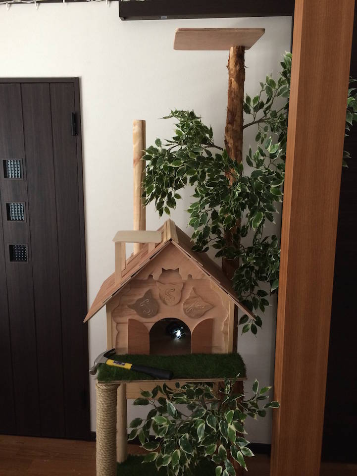 daidougei diy cat tree natural-looking cat tree pets cats