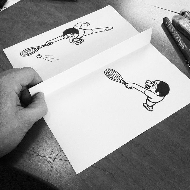 Artist Brings His Drawings To Life Using Simple Paper Folds