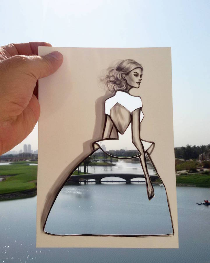 Illustrator Creates Fashion Cut-Outs to Turn Any Landscape into