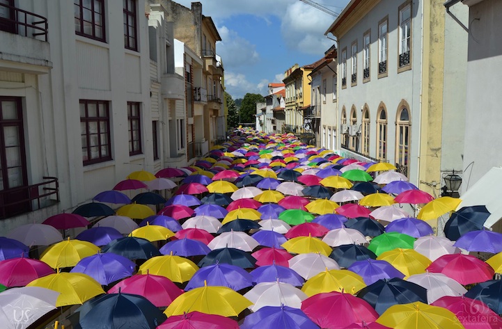 New Colorful Canopy of Umbrellas Graces the Streets of Portugal
