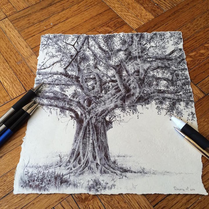 Artist Reflects on Life During Pregnancy by Drawing Trees From Around ...