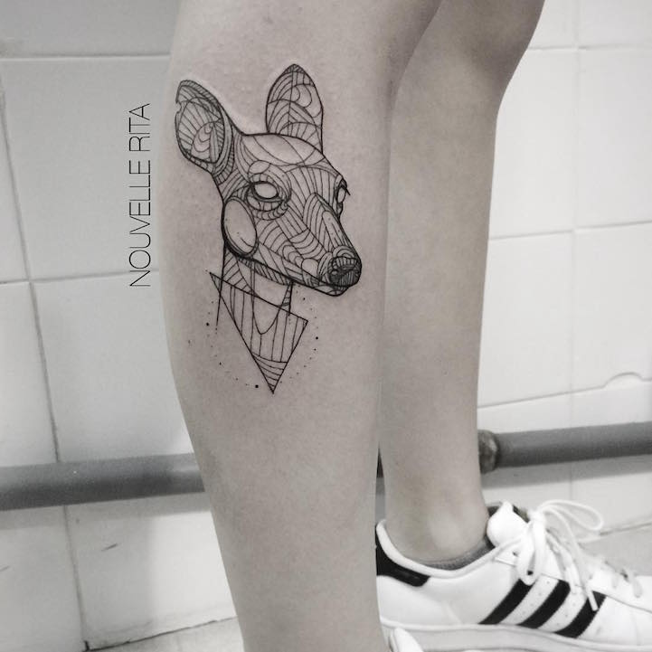 Artistic Animal Tattoos Made with Exquisitely Bold Contour Lines
