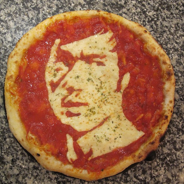 Bruce Lee pizza portrait