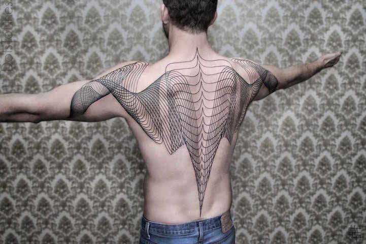Linear Designs of Minimalist Tattoos Gracefully Flow Across Bodies