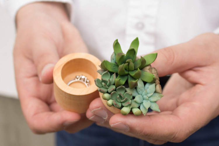 Expertly Crafted Succulent Ring Box