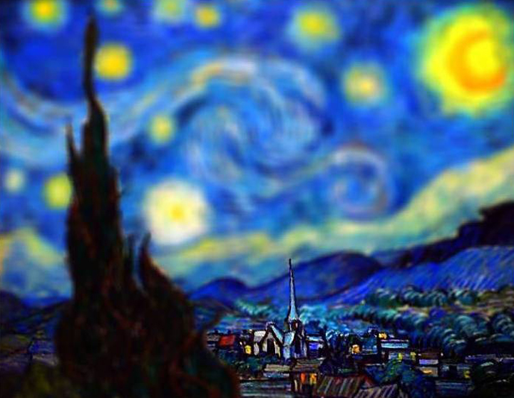 van gogh tilt-shift tilt-shifted art starry night serena malyon