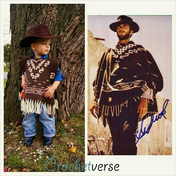 Clint Eastwood Cowboy Costume Crocheted By Talented Mother