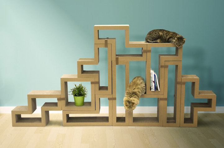 Fun Tetris Like Furniture Pieces Let You Build Your Own Cat Tower