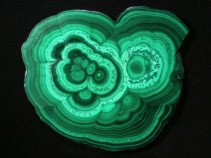 Intensely Green Malachite Crystals Look like They're Covered in Drops ...