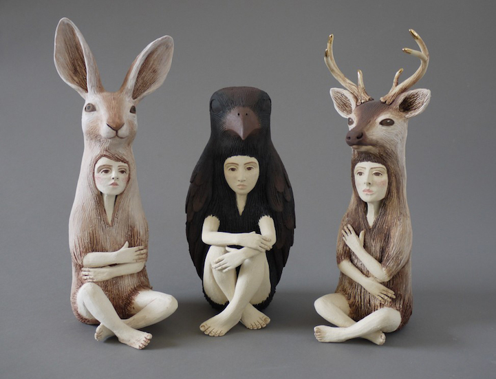 Striking Ceramic Sculptures of Hybrids Relationship Between People and