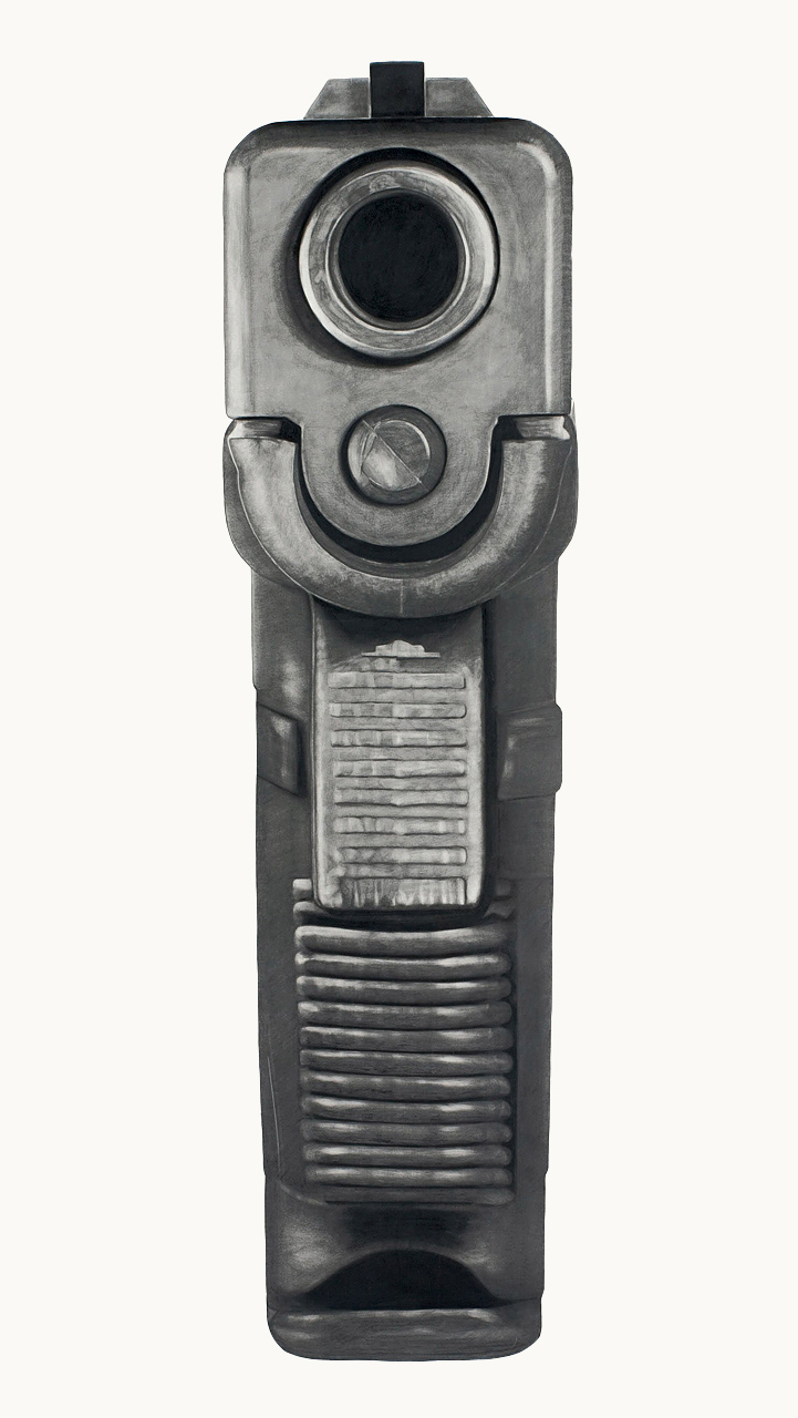 stock photo of gun pointing at camera