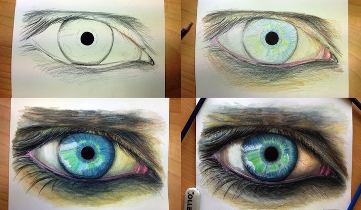 Hyperrealistic Color Pencil Drawings of Eyes