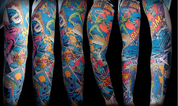 Batman theme leg sleeve @mattythompson_tattoo #batmantattoo #banetattoo  #jokertattoo #darkknightrises #darkknightrisestattoo #dccomic... | Instagram