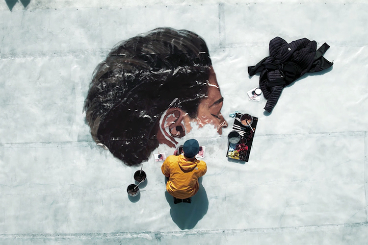 Artist Creates Dynamic Portraits Of Indigenous People On Ice