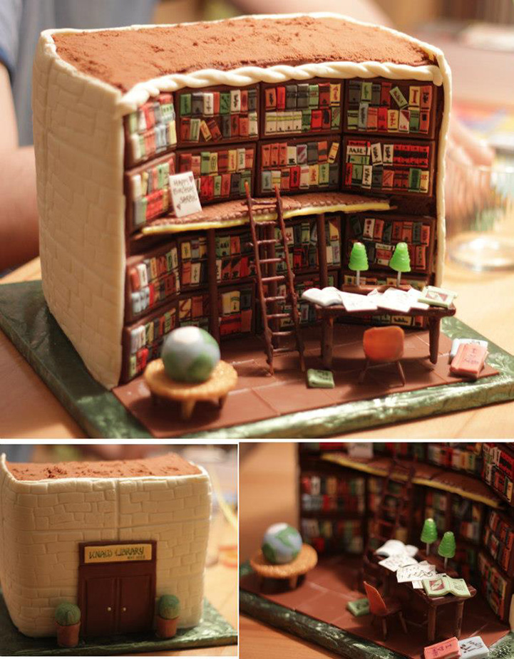 Amazingly Detailed Cake Looks Like The Interior Of A Library