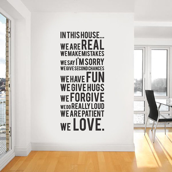In This House We Are Real Have Fun Give Hugs Love Wall Decal Art Sticker Picture