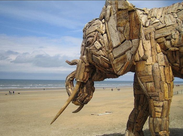 Majestic Driftwood Elephant Sculptures