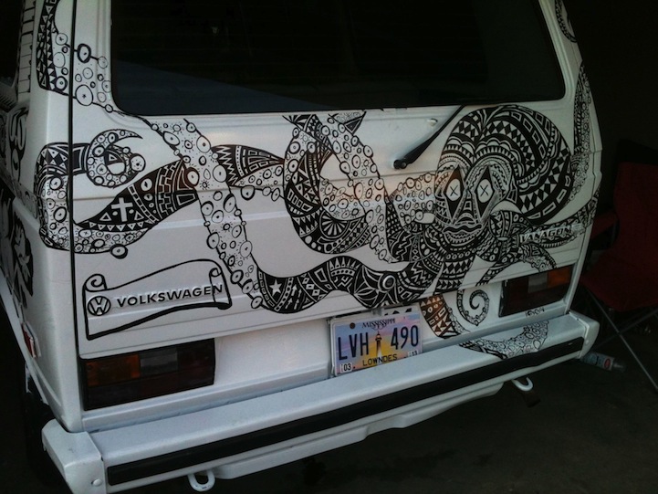 white sharpie volkswagen van