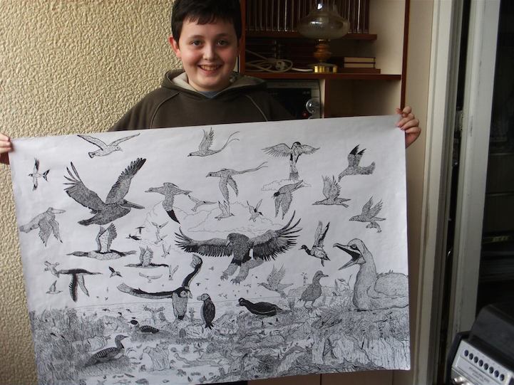 Boy, 11, creates amazingly detailed drawings of natural world